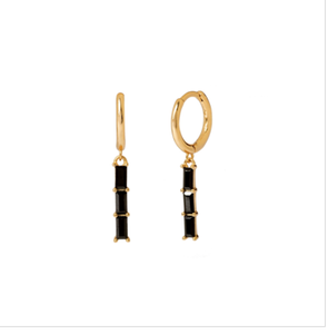 Black Ofelia Gold Earrings