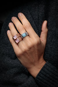 Aura - Rose Gold Ring with Pink Stone