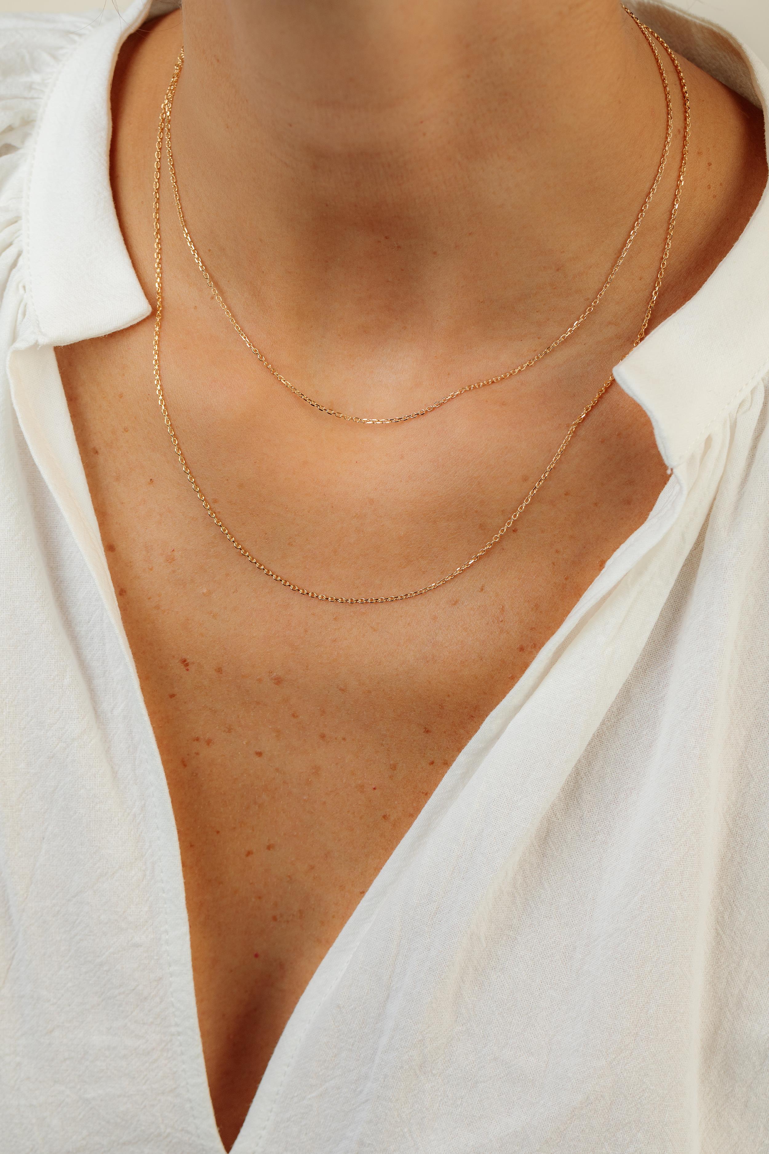 925 Sterling Silver Gold Chain, Gold Chain Necklace, 40cm 45cm Chain, Heart  Chain, Dainty Chain, Layering Necklace, Satellite Chain, - Etsy | Sterling  silver chain necklace, Gold chain necklace, Gold chains