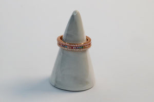 Stack Rings Rainbow Zirconia in Rose Gold