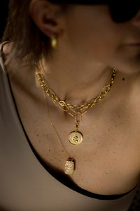 Sahara Tag Gold Necklace